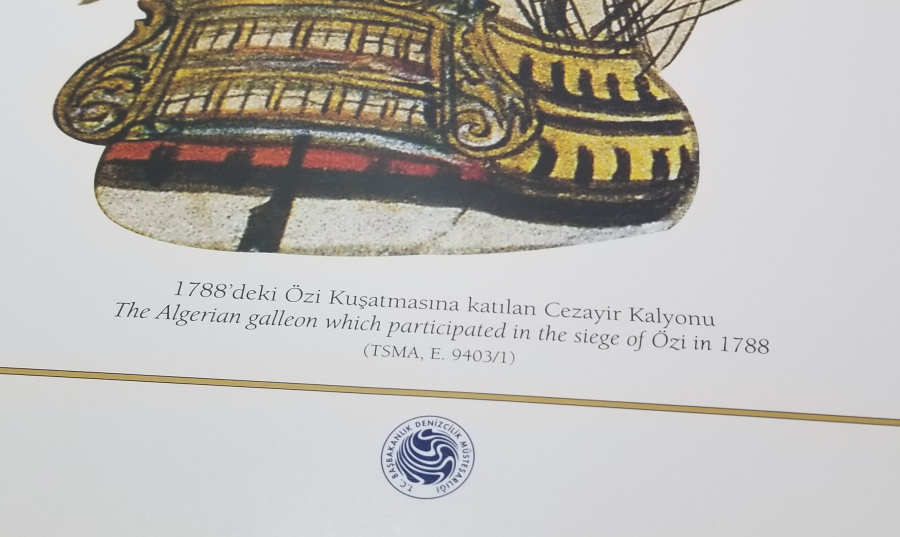 KUŞEKAĞIDA BASILMIŞ OSMANLI KALYON GÖRSELLİ