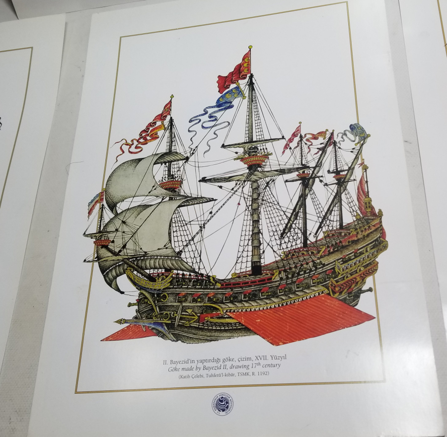 KUŞEKAĞIDA BASILMIŞ OSMANLI KALYON GÖRSELLİ