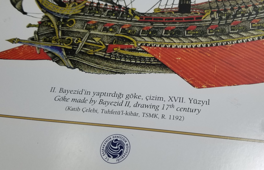 KUŞEKAĞIDA BASILMIŞ OSMANLI KALYON GÖRSELLİ