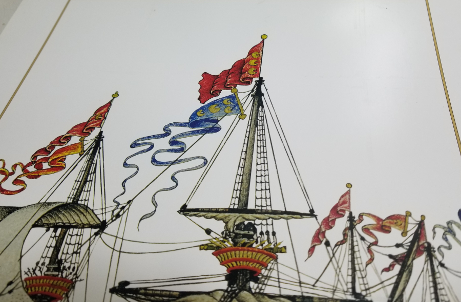 KUŞEKAĞIDA BASILMIŞ OSMANLI KALYON GÖRSELLİ