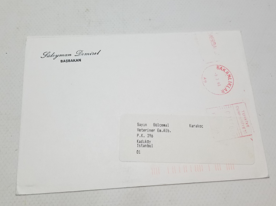 BAŞBAKAN SÜLEYMAN İMZALI BAYRAM TEBRİK KARTI