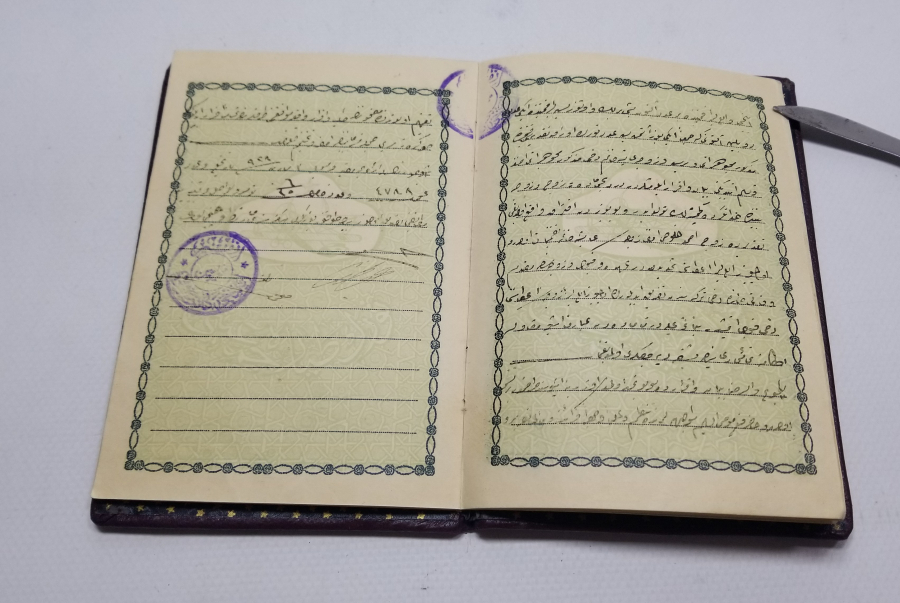 CUMHURİYET BAŞLARI VARAKLI CİLDİNDE OSMANLICA EVLİLİK CÜZDANI