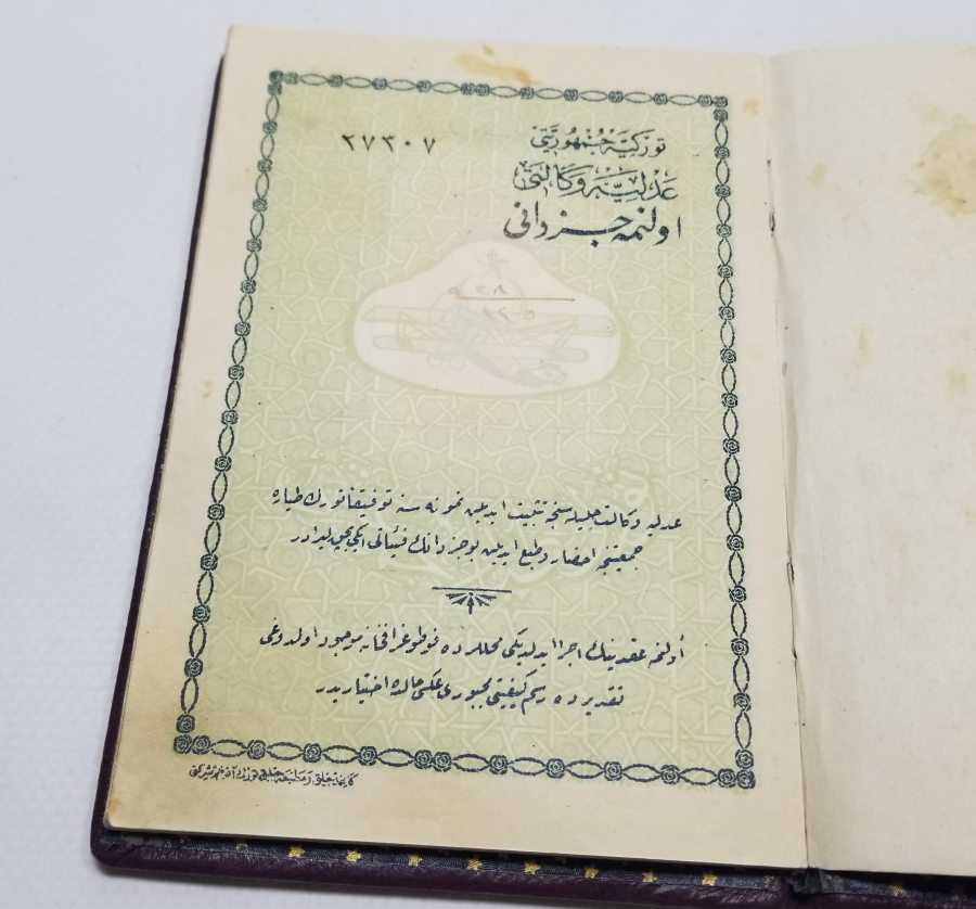 CUMHURİYET BAŞLARI VARAKLI CİLDİNDE OSMANLICA EVLİLİK CÜZDANI