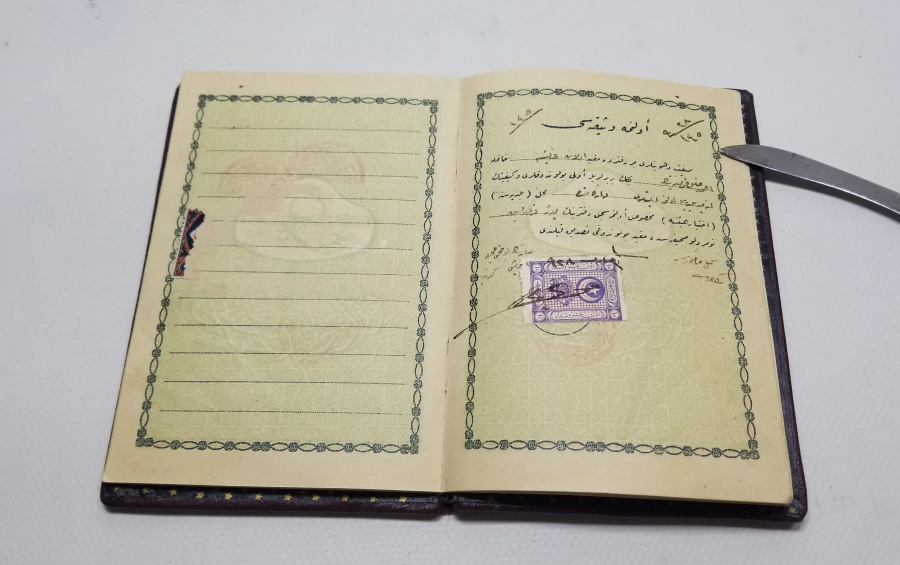 CUMHURİYET BAŞLARI VARAKLI CİLDİNDE OSMANLICA EVLİLİK CÜZDANI