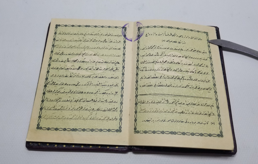 CUMHURİYET BAŞLARI VARAKLI CİLDİNDE OSMANLICA EVLİLİK CÜZDANI