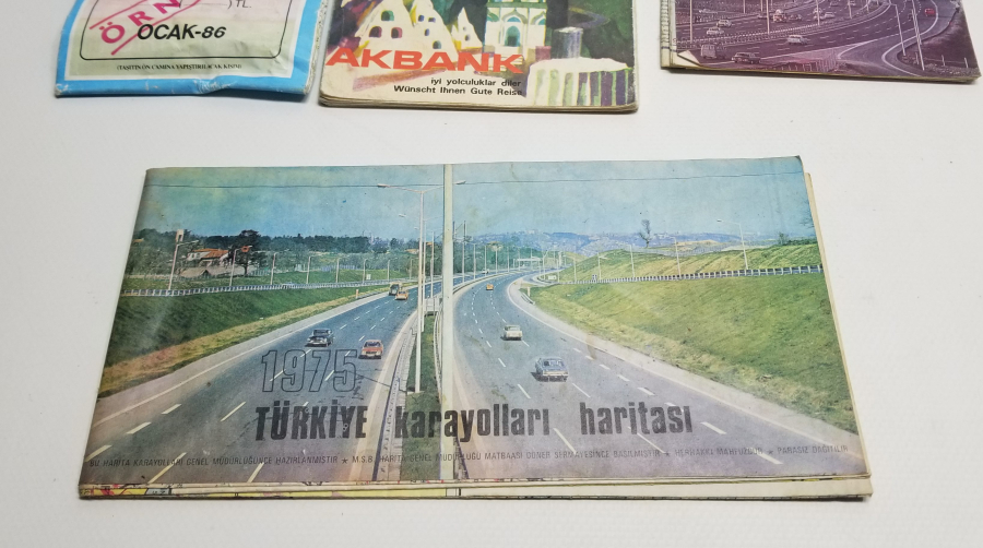 3 ADET ANTİKA TÜRKİYE KARAYOLLARI HARİTASI