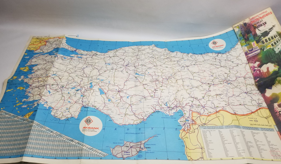 3 ADET ANTİKA TÜRKİYE KARAYOLLARI HARİTASI