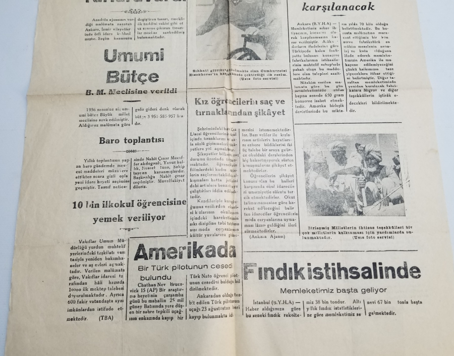 1955 TARİHLİ YENİSES GAZETESİ