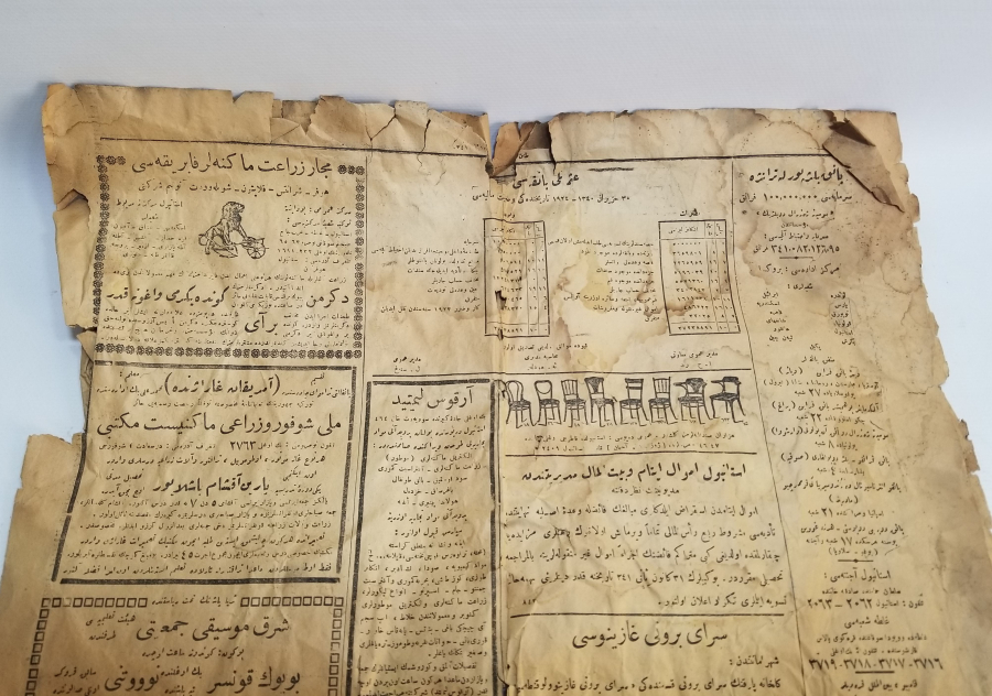 1925 TARİHLİ OSMANLICA YAZILI TANİN GAZETESİ