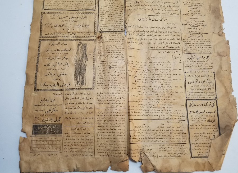 1925 TARİHLİ OSMANLICA YAZILI TANİN GAZETESİ