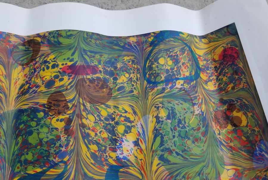 EL YAPIMI SANATÇI İMZALI ÇERÇEVESİZ EBRU PANO