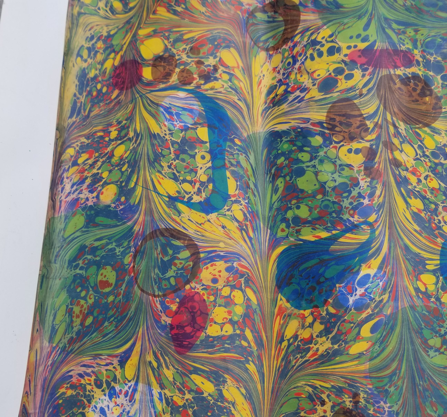 EL YAPIMI SANATÇI İMZALI ÇERÇEVESİZ EBRU PANO