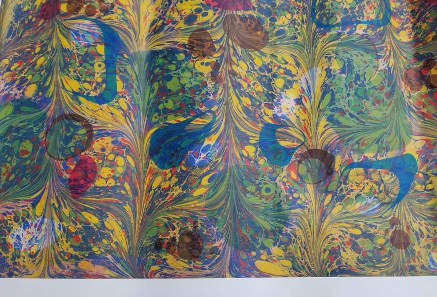 EL YAPIMI SANATÇI İMZALI ÇERÇEVESİZ EBRU PANO