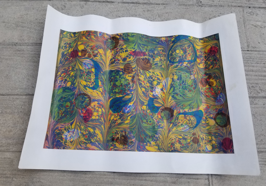 EL YAPIMI SANATÇI İMZALI ÇERÇEVESİZ EBRU PANO