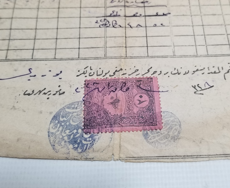 OSMANLI DÖNEMİ ORİJİNAL PULUYLA ORMAN KESİM BELGESİ