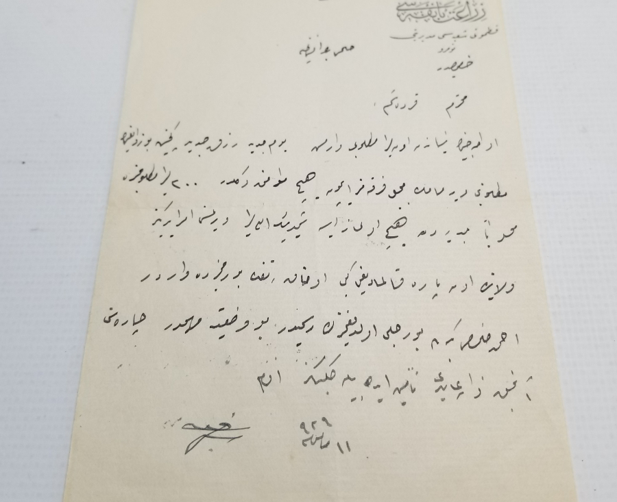 ZİRAAT BANKASI ANTETLİ OSMANLICA YAZILI SÖZLEŞME
