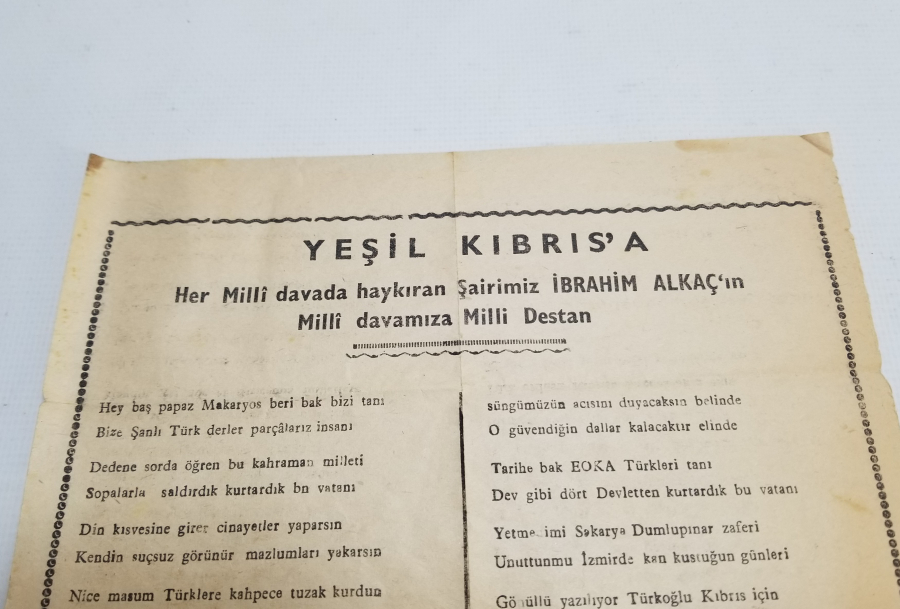KIBRIS ÇIKARMASI DÖNEMİ NADİR EL BROŞÜRÜ
