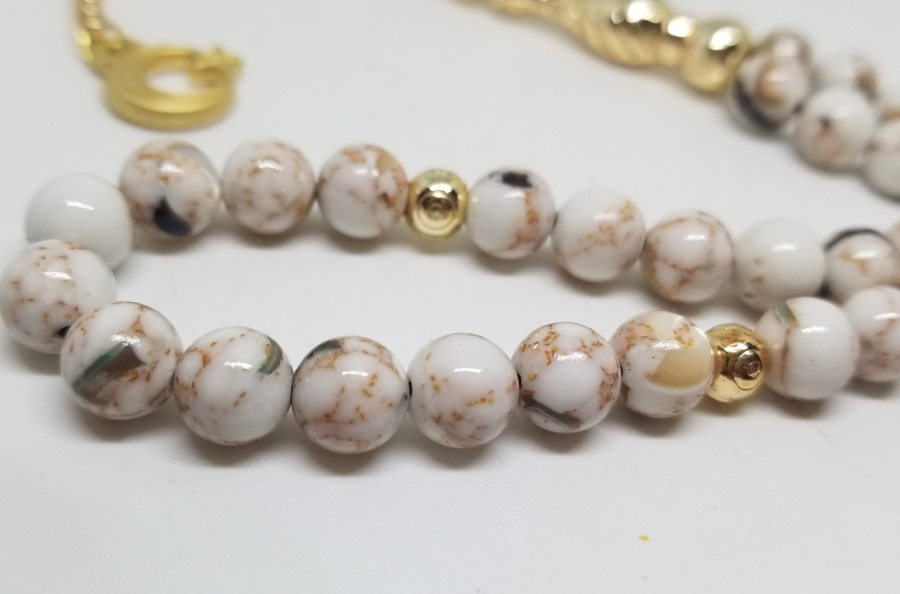 ALTIN KAPLAMA İMAME VE PÜSKÜLLÜ 33LÜ DOĞAL TAŞ TESPİH