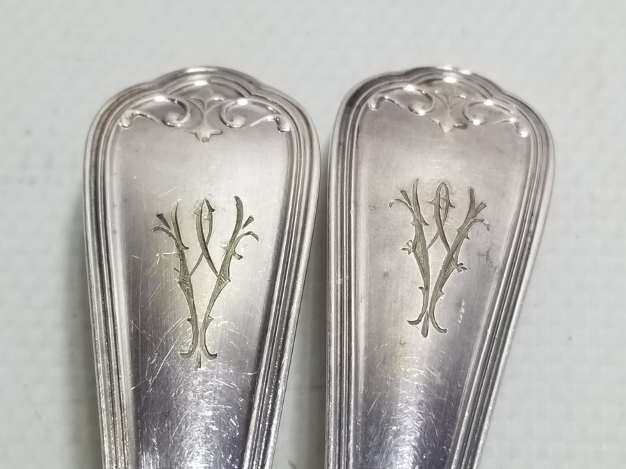 ÜZERİ İNSİYALLİ GÜMÜŞ KAPLAMA ANTİKA İKİ ADET KAŞIK