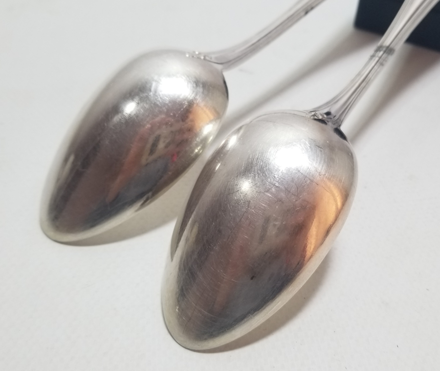 ÜZERİ İNSİYALLİ GÜMÜŞ KAPLAMA ANTİKA İKİ ADET KAŞIK