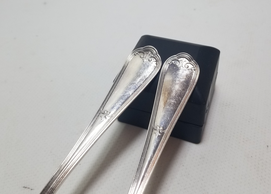 ÜZERİ İNSİYALLİ GÜMÜŞ KAPLAMA ANTİKA İKİ ADET KAŞIK