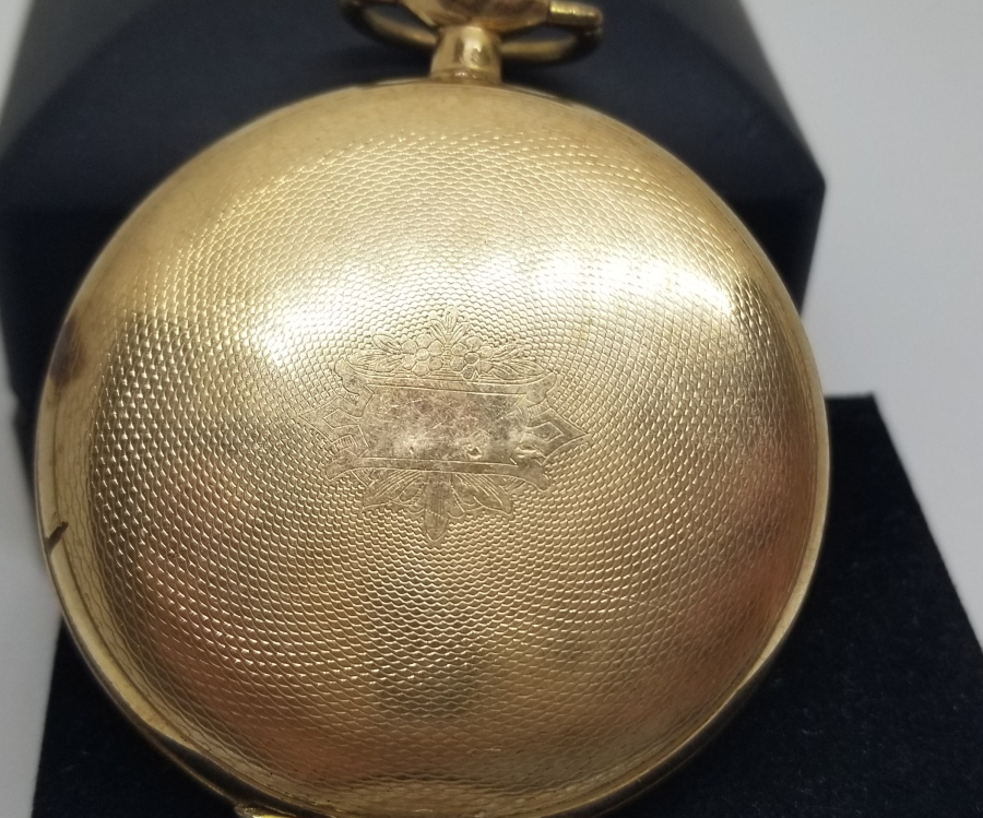 18 AYAR ALTIN KAPLAMA ANTİKA AMERİKAN CEP SAATİ KASASI