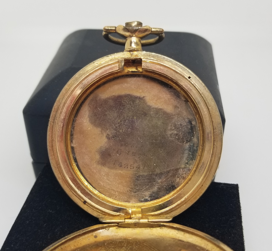 18 AYAR ALTIN KAPLAMA ANTİKA AMERİKAN CEP SAATİ KASASI