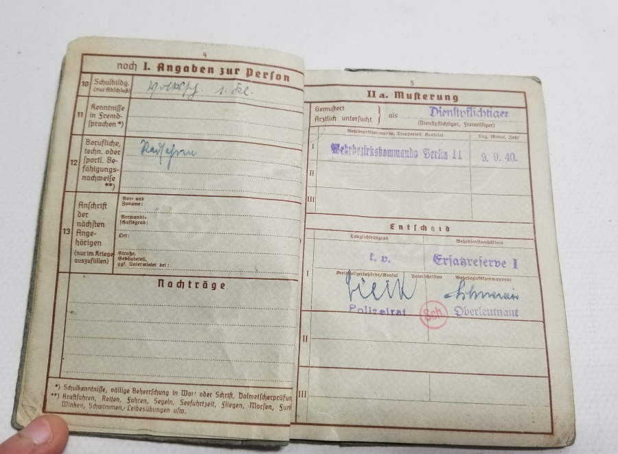 2. DÜNYA SAVAŞI DÖNEMİ ASKER KİMLİĞİ - ASKER KİMLİK DEFTERİ