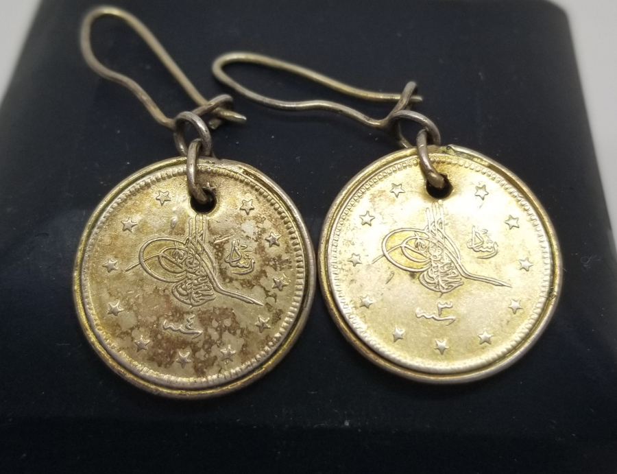 MEHMET REŞAT HAN DÖNEMİ GÜMÜŞ 2 KURUŞLARDAN YAPILMIŞ OSMANLI DÖNEMİ KÜPE