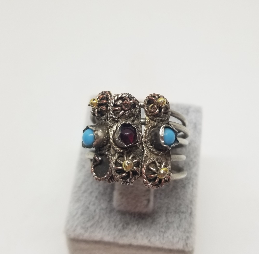 GÜHERZE İŞÇİLİKLİ ÖZEL YAPIM ANTİKA YÜZÜK