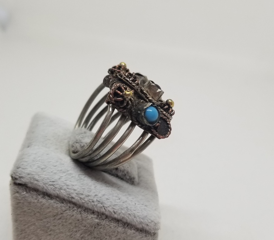 GÜHERZE İŞÇİLİKLİ ÖZEL YAPIM ANTİKA YÜZÜK