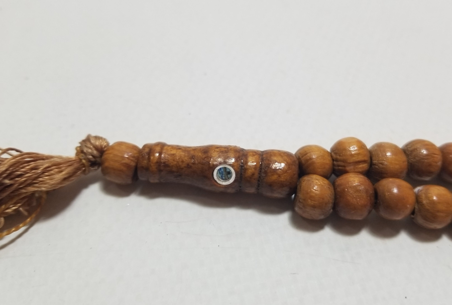 İÇİNDE KABE-İ ŞERİF GÖRSELİ BULUNAN MİKRO RESİMLİ ANTİKA NAMAZ TESPİHİ