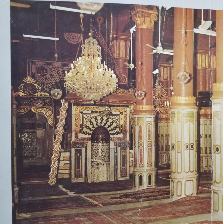 ANTİKA RENKLİ BASKI MESCİD-İ NEBEVİ CAMİİ ŞERİFİ İÇİ GÖRSELLİ PANO