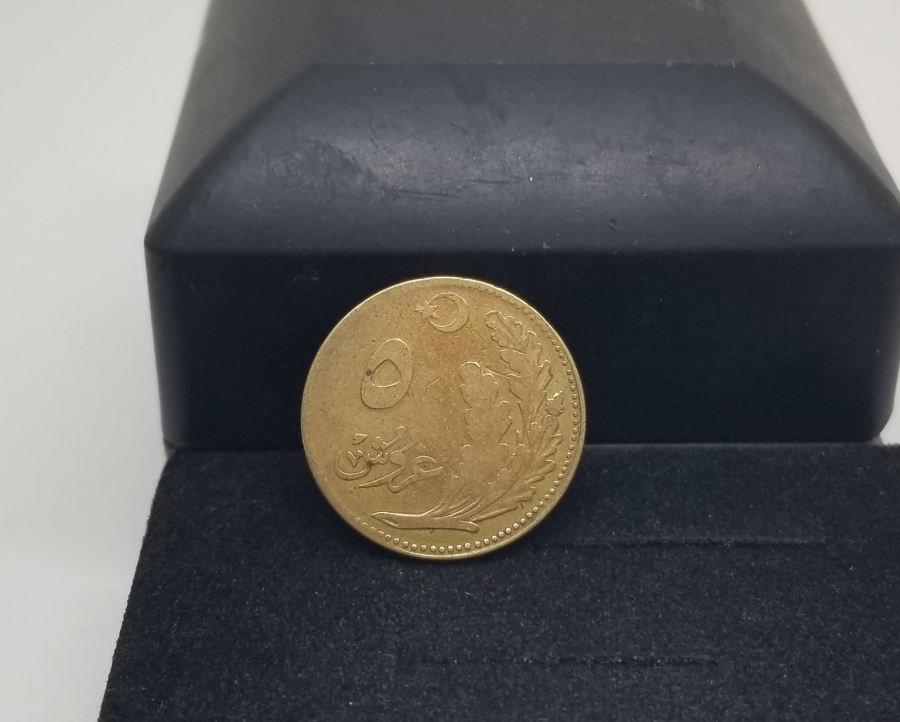 1926 YILI ÜZERİ OSMANLICA YAZILI 5 PARA