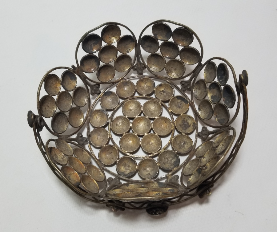 ABDÜLHAMİD VE MEHMED REŞAD HAN DÖNEMİ GÜMÜŞ PARALARDAN YAPILMIŞ OSMANLI DÖNEMİ GÜMÜŞ BAYRAM ŞEKERLİĞİ