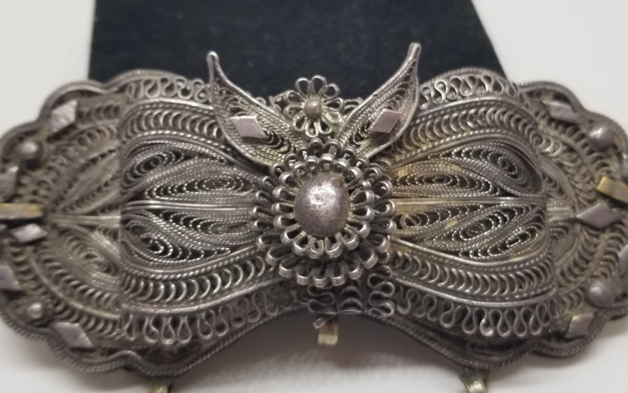 OSMANLI DÖNEMİ TELKARİ İŞÇİLİKLİ GÜMÜŞ KEMER TOKASI