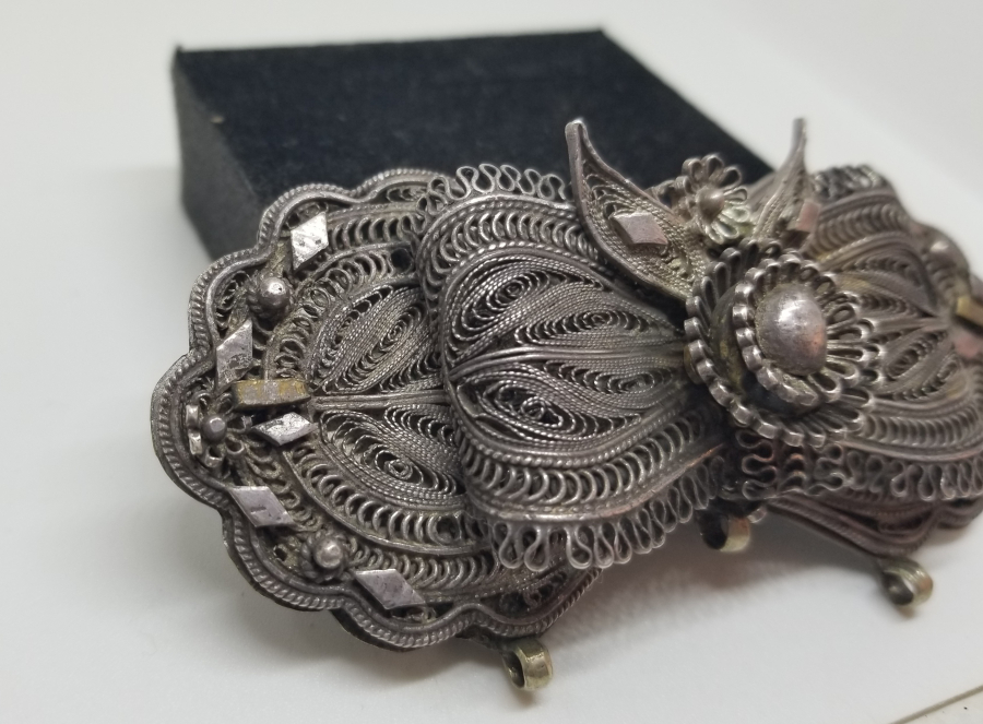 OSMANLI DÖNEMİ TELKARİ İŞÇİLİKLİ GÜMÜŞ KEMER TOKASI