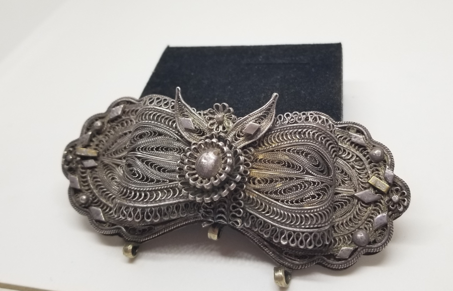 OSMANLI DÖNEMİ TELKARİ İŞÇİLİKLİ GÜMÜŞ KEMER TOKASI