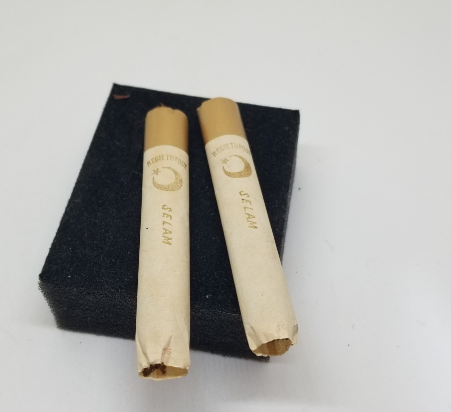 OSMANLI DÖNEMİ ALTIN VARAKLI KAĞITLI 2 ADET SİGARA