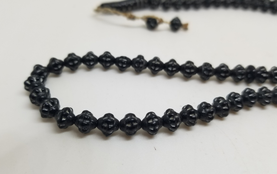 SİKKE FORMLU YAPILMIŞ GÜMÜŞ VARAKLI ÇOK NADİR BEYKOZ TEKKE İŞİ ZİKİR - NAMAZ TESPİHİ