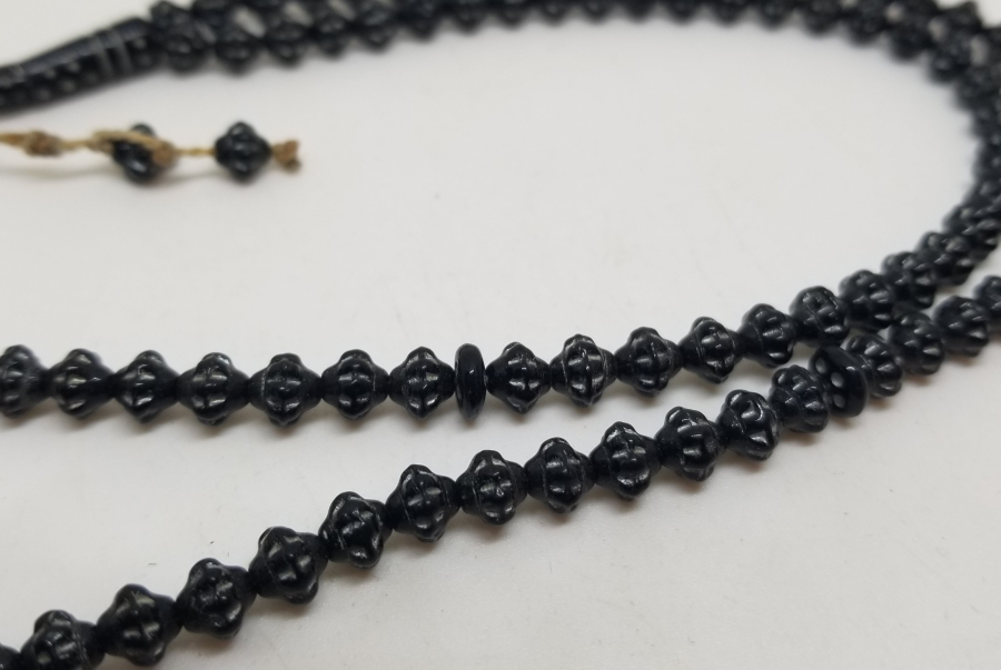 SİKKE FORMLU YAPILMIŞ GÜMÜŞ VARAKLI ÇOK NADİR BEYKOZ TEKKE İŞİ ZİKİR - NAMAZ TESPİHİ