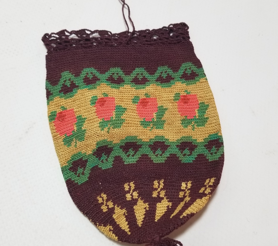 GÜMÜŞ SIRMALI VE KÖK BOYALI OSMANLI DÖNEMİ PARA KESESİ