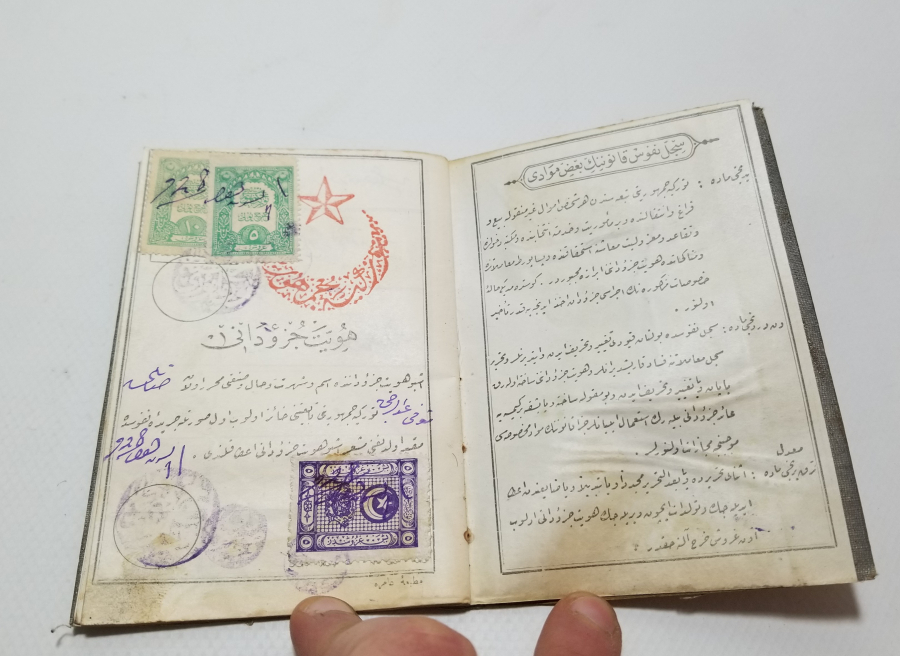 CUMHURİYET BAŞLARI OSMANLICA YAZILI KAFA KAĞIDI - NÜFUS CÜZDANI