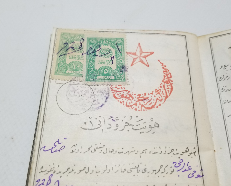 CUMHURİYET BAŞLARI OSMANLICA YAZILI KAFA KAĞIDI - NÜFUS CÜZDANI