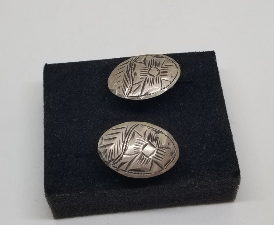 KALEM İŞÇİLİKLİ OSMANLI DÖNEMİ GÜMÜŞ KOL DÜĞMESİ