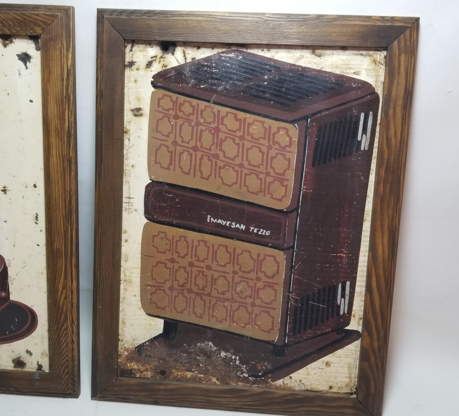 2 ADET ANTİKA EL BOYAMA EMAYESAN REKLAM TABELASI