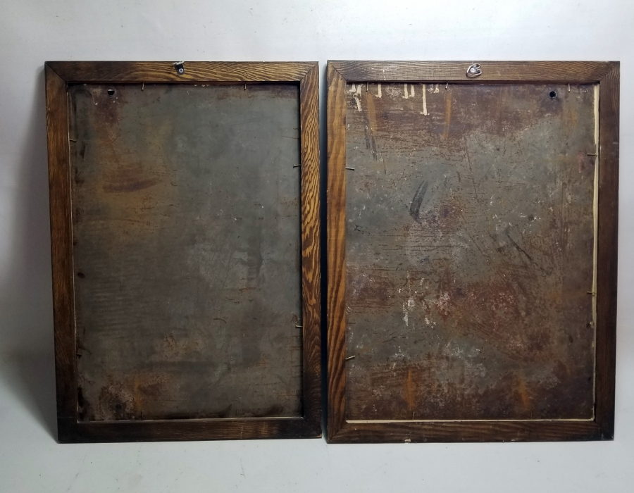 2 ADET ANTİKA EL BOYAMA EMAYESAN REKLAM TABELASI