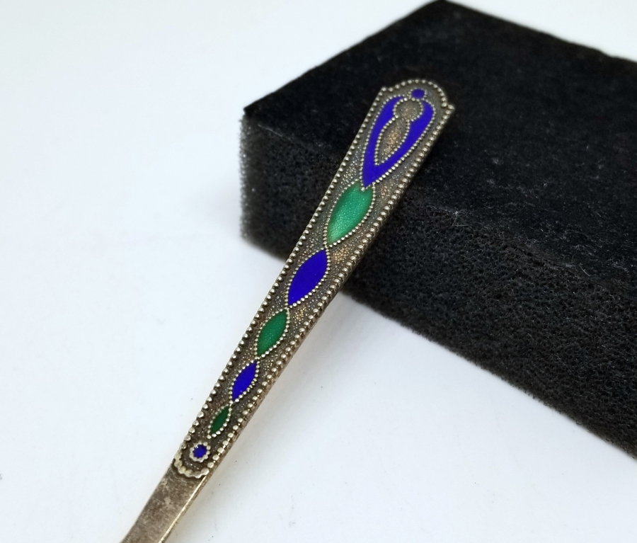 ORAK ÇEKİÇ DAMGALI ANTİKA MİNELİ RUS GÜMÜŞ PEYNİR ÇATALI