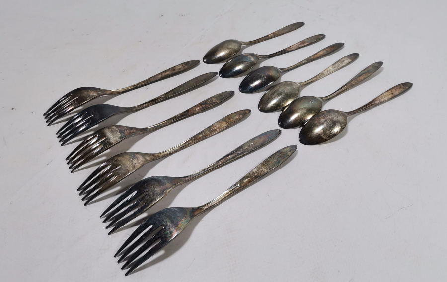 GÜMÜŞ KAPLAMA ANTİKA ÇATAL - KAŞIK SETİ