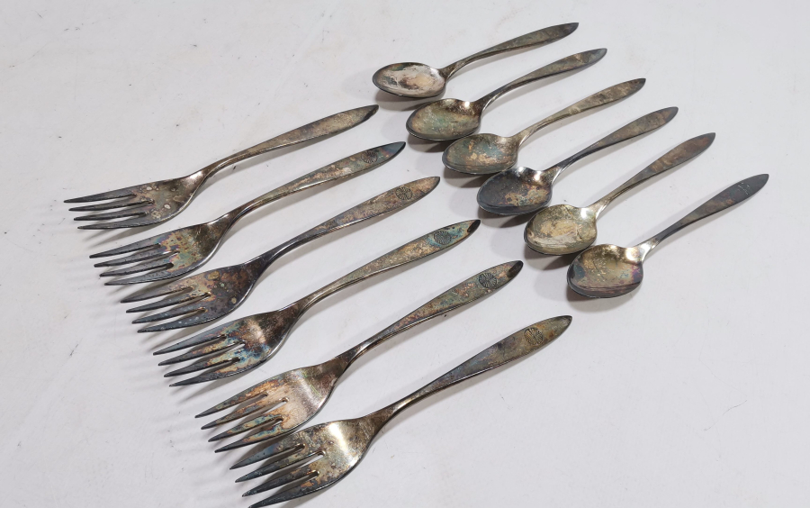 GÜMÜŞ KAPLAMA ANTİKA ÇATAL - KAŞIK SETİ